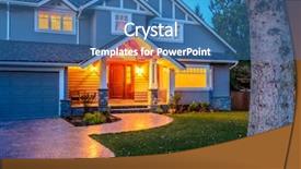  Presentation with luxury gold - Theme having luxury house at night background and a teal colored foreground