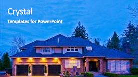  Presentation with luxury house - Cool new PPT theme with luxury house at night backdrop and a teal colored foreground