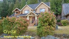  Presentation with luxury house - Slides having luxury-house-at-spring background and a tawny brown colored foreground