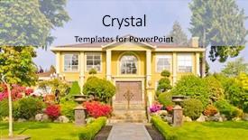  Presentation with luxury vintage house - Slide set having luxury house at sunny day background and a sky blue colored foreground