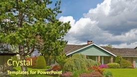  Presentation with luxury house - Amazing PPT theme having luxury house at sunny day in vancouver canada backdrop and a tawny brown colored foreground