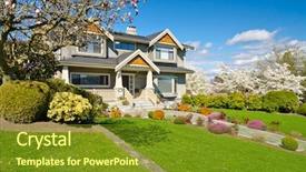  Presentation with luxury house - Amazing presentation theme having luxury house at sunny day backdrop and a  colored foreground