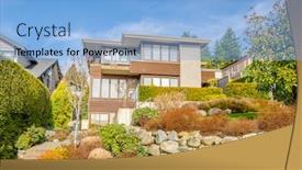  Presentation with luxury house - Cool new theme with luxury house at sunny day in vancouver canada backdrop and a light blue colored foreground
