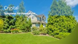  Presentation with luxury house - Cool new slide deck with luxury house at sunny day in vancouver canada backdrop and a teal colored foreground