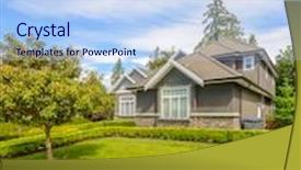  Presentation with luxury house - Amazing PPT theme having luxury house at sunny day in vancouver canada backdrop and a sky blue colored foreground