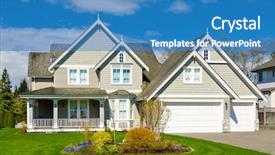  Presentation with luxury house - PPT layouts with luxury house at sunny day background and a  colored foreground