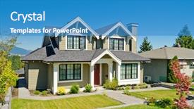  Presentation with luxury house - PPT theme enhanced with luxury house at sunny day in vancouver canada background and a teal colored foreground