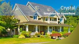  Presentation with luxury house - Amazing theme having luxury-house-at-sunny-day backdrop and a teal colored foreground