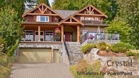  Presentation with luxury house - Cool new slides with luxury house in north vancouver canada backdrop and a coral colored foreground
