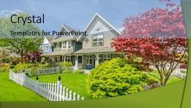  Presentation with luxury house - Presentation theme featuring luxury house in vancouver canada background and a light blue colored foreground