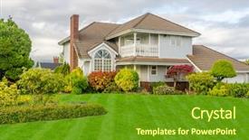  Presentation with luxury house - Beautiful PPT theme featuring luxury house in vancouver canada backdrop and a tawny brown colored foreground