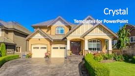  Presentation with luxury house - Colorful PPT layouts enhanced with luxury house in vancouver canada backdrop and a cobalt blue colored foreground