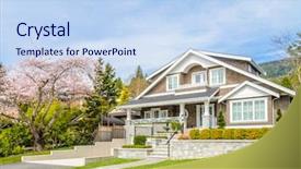  Presentation with luxury house - Amazing PPT theme having luxury house in vancouver canada backdrop and a sky blue colored foreground