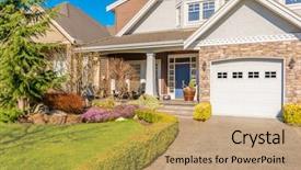  Presentation with luxury vintage house - Audience pleasing theme consisting of luxury house in vancouver canada backdrop and a  colored foreground