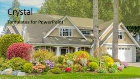  Presentation with luxury house - Colorful presentation theme enhanced with luxury house in vancouver canada backdrop and a gold colored foreground