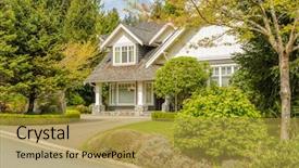  Presentation with luxury vintage house - Slide set with luxury house in vancouver canada background and a yellow colored foreground