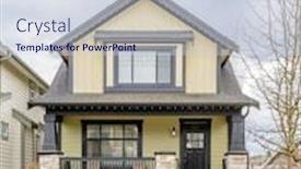  Presentation with luxury house - Presentation design with luxury house in vancouver canada background and a sky blue colored foreground