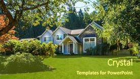  Presentation with land cover - PPT theme consisting of land cover - luxury house in vancouver canada background and a tawny brown colored foreground