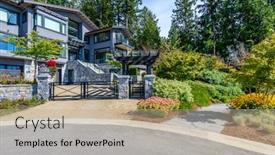  Presentation with luxury house - Audience pleasing theme consisting of luxury house in vancouver canada backdrop and a coral colored foreground