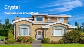  Presentation with luxury house - PPT theme consisting of luxury house in vancouver canada background and a teal colored foreground