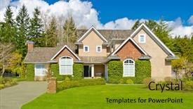  Presentation with luxury house - Slides enhanced with luxury-house-in-vancouver-canada background and a gold colored foreground