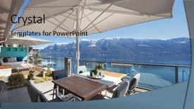  Presentation with luxury house - Cool new presentation theme with luxury house lake view backdrop and a light gray colored foreground