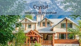  Presentation with luxury mountain nature - Slide deck featuring luxury house over fantastic mountain background and a light blue colored foreground