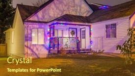  Presentation with america canada - PPT theme consisting of luxury-house-with-big-tree background and a tawny brown colored foreground