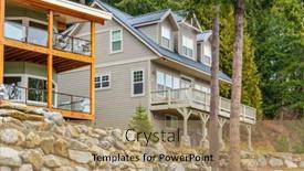  Presentation with house forest - Slide deck with luxury-house-with-forest-bacground background and a coral colored foreground