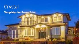  Presentation with luxury house - Presentation theme featuring luxury-house-with-garage-door background and a dark gray colored foreground