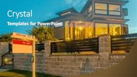  Presentation with luxury house - Presentation enhanced with luxury-house-with-garage-door background and a teal colored foreground