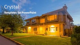  Presentation with luxury house - Theme enhanced with luxury-house-with-garage-door background and a teal colored foreground