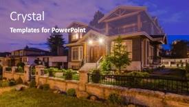  Presentation with luxury house - Presentation theme with luxury-house-with-garage-door background and a coral colored foreground