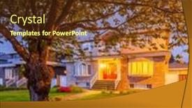  Presentation with luxury house - Presentation design featuring luxury-house-with-garage-door background and a tawny brown colored foreground