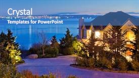  Presentation with luxury gold - Slide deck featuring luxury house with gorgeous night background and a teal colored foreground