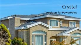  Presentation with house window - Cool new presentation theme with luxury house with nice window backdrop and a light blue colored foreground
