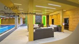  Presentation with swimming pool - PPT layouts enhanced with luxury-indoor-sportive-swimming-pool background and a gold colored foreground