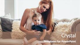  Presentation with baby fashion - Theme featuring luxury interior baby princess background and a coral colored foreground