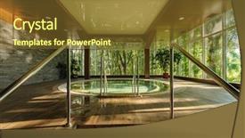  Presentation with green morning - Amazing slide set having luxury jacuzzi bath in green backdrop and a tawny brown colored foreground