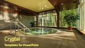  Presentation with green morning - Cool new PPT theme with luxury jacuzzi bath in green backdrop and a tawny brown colored foreground