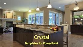  Presentation with granite - Beautiful slide deck featuring luxury kitchen with granite countertops backdrop and a tawny brown colored foreground