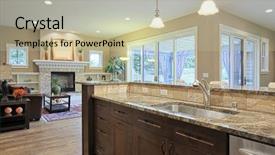  Presentation with luxury service boats - Slide set featuring luxury kitchen with granite countertops background and a mint green colored foreground