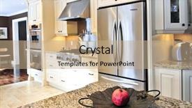  Presentation with stainless steel - PPT theme featuring luxury kitchen with stainless steel background and a coral colored foreground