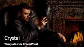  Presentation with beverage - Presentation theme having luxury lifestyle - elegant man in a suit background and a black colored foreground