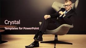  Presentation with luxury lifestyle - Cool new PPT layouts with luxury lifestyle - imposing mature man in elegant backdrop and a wine colored foreground