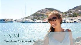  Presentation with luxury lifestyle - Beautiful theme featuring luxury lifestyle in famous port backdrop and a sky blue colored foreground