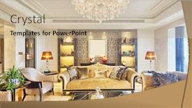  Presentation with living room - Theme enhanced with luxury-living-room-interior background and a soft green colored foreground