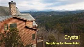  Presentation with woods - Audience pleasing slide deck consisting of luxury log cabin backdrop and a tawny brown colored foreground