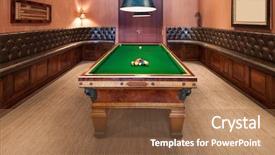  Presentation with billards pool table ready - Amazing PPT layouts having luxury mansion with pool table backdrop and a tawny brown colored foreground