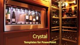  Presentation with cellar - PPT layouts with luxury marketing - dispenser and refrigerators with bottles background and a tawny brown colored foreground